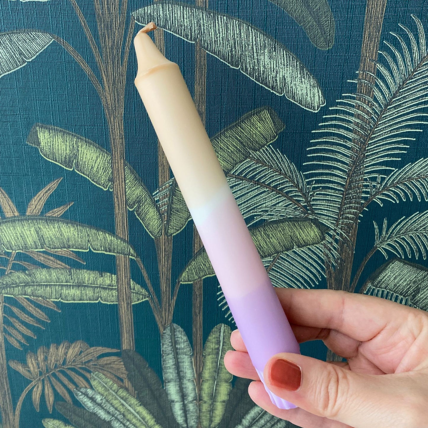 Kaars #6 - lila beige