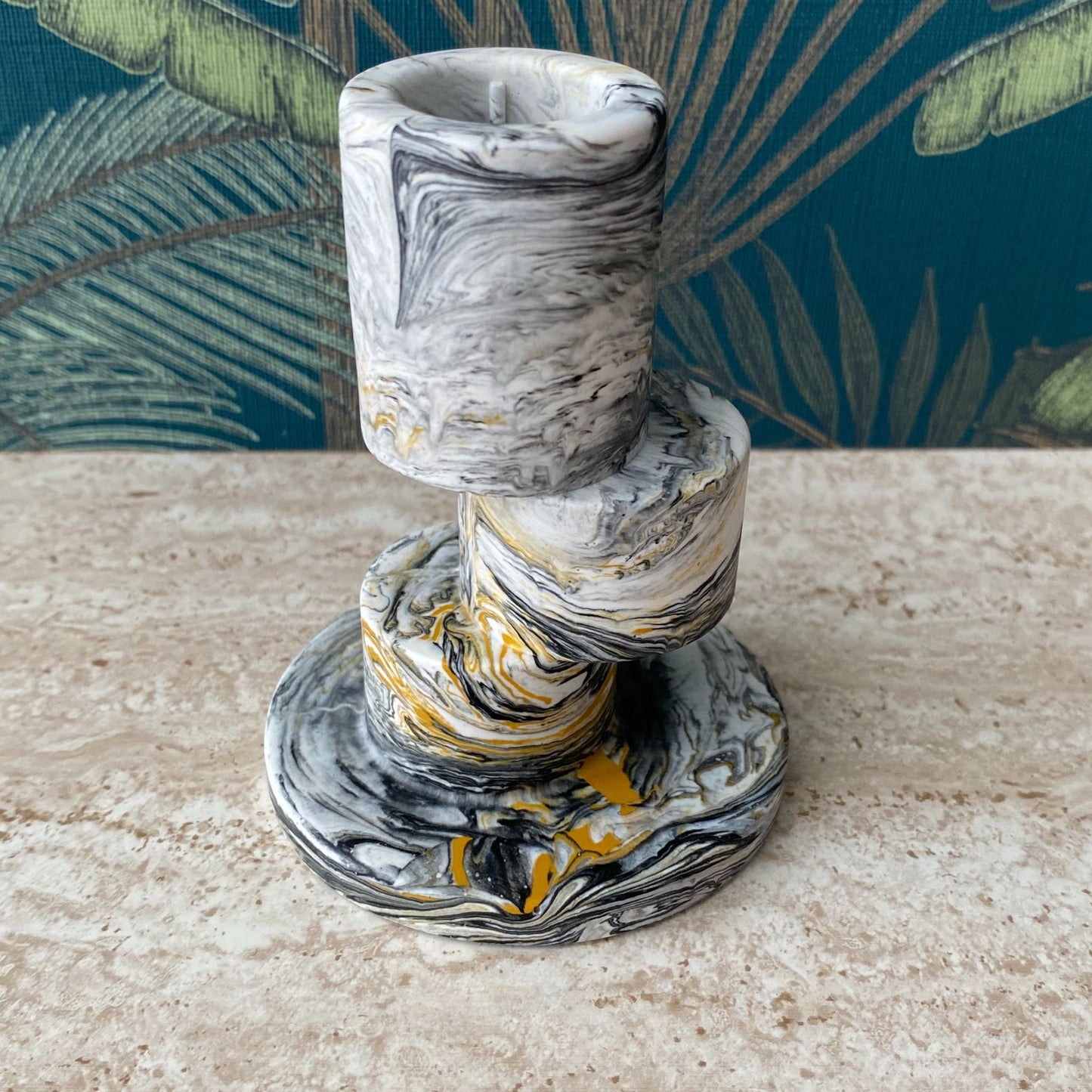 Kandelaar stapel - Marmer oker