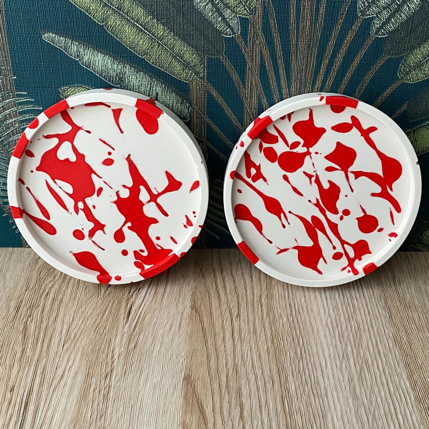 Onderzetters set rood-wit - Halloween