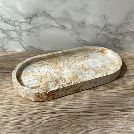 Ovale schaal - Marmer beige