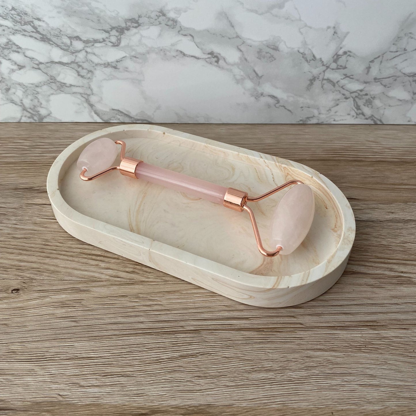 Ovale schaal - Marmer beige