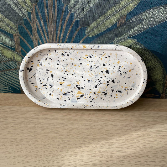 Ovale schaal - Terrazzo oker