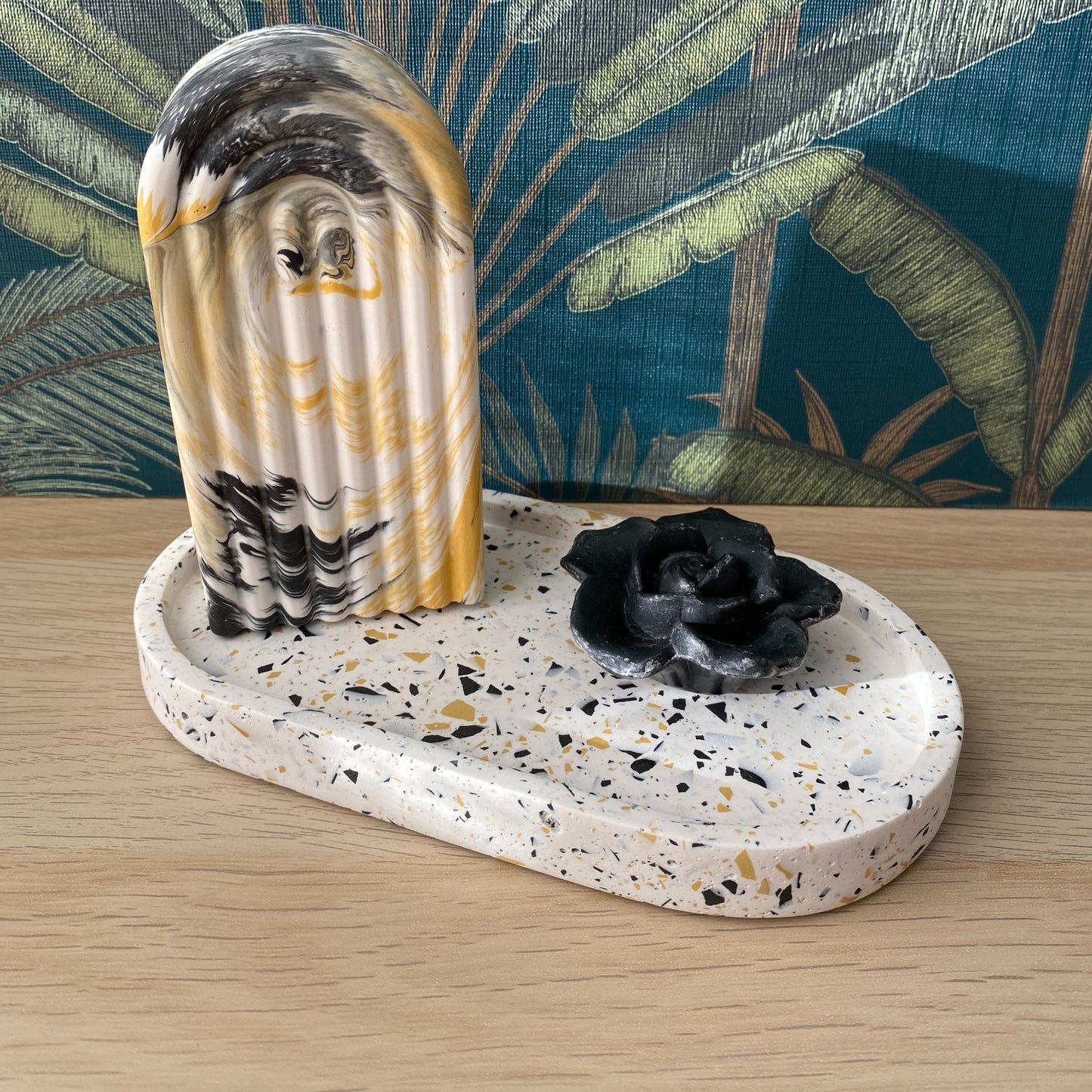 Ovale schaal - Terrazzo oker