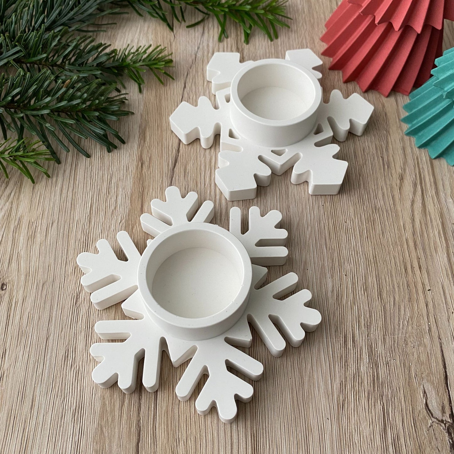 Sneeuwvlok - waxinelichthouder - winterdecoratie