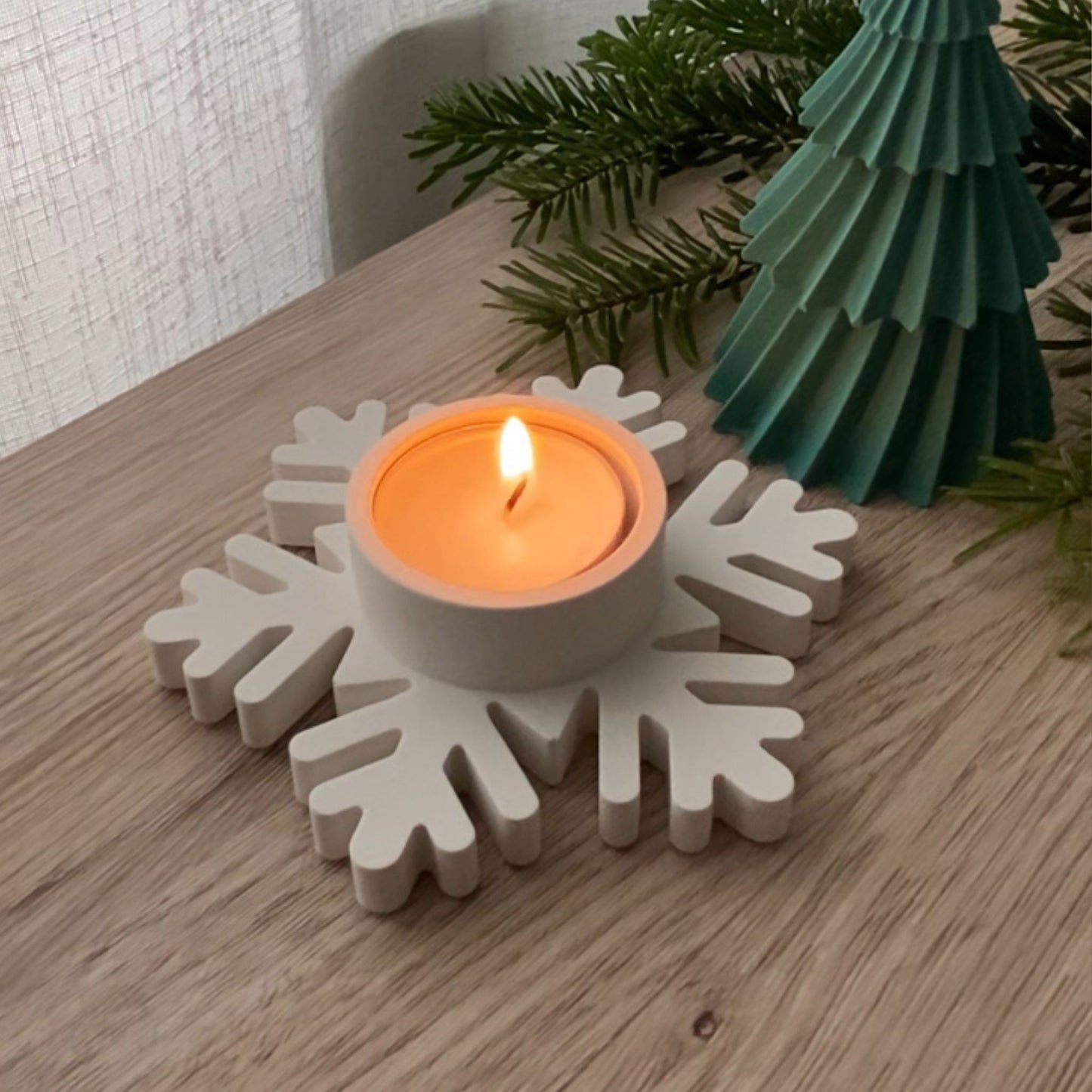 Sneeuwvlok - waxinelichthouder - winterdecoratie