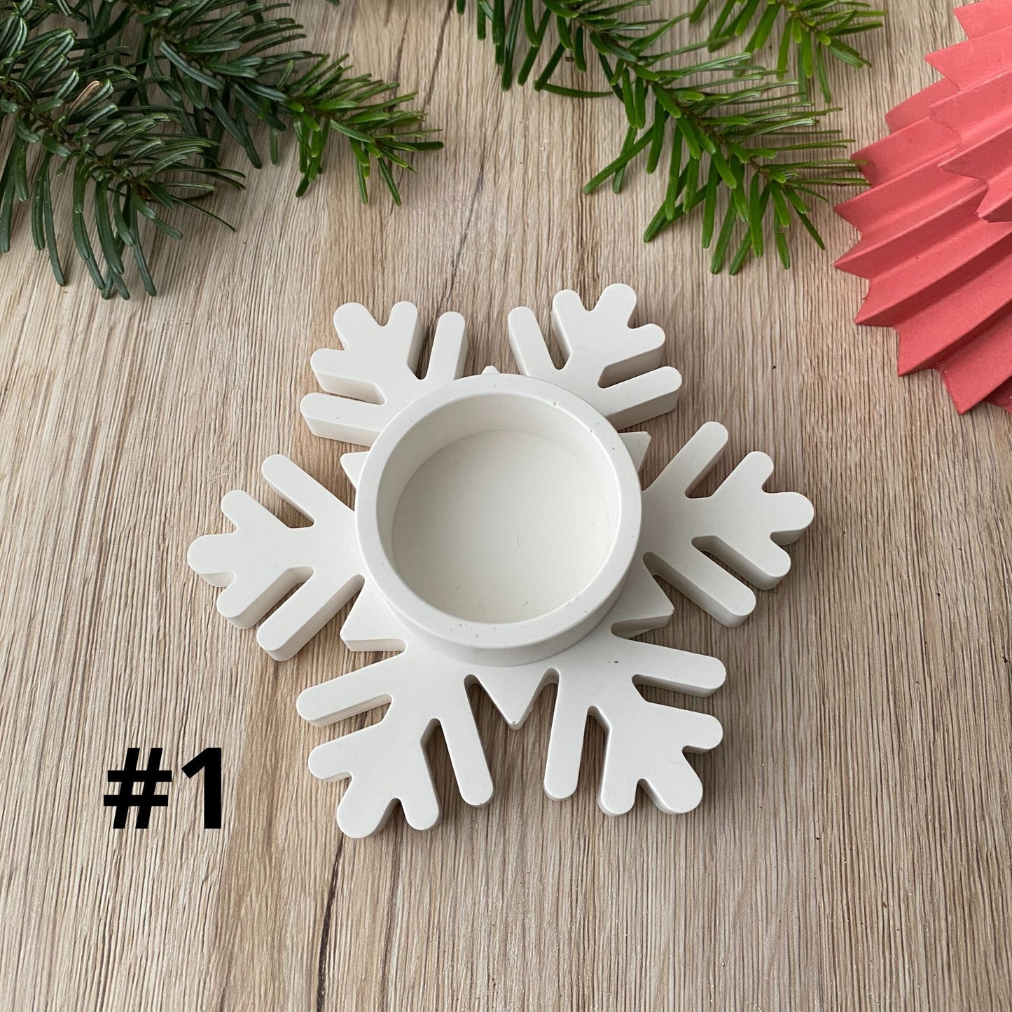 Sneeuwvlok - waxinelichthouder - winterdecoratie