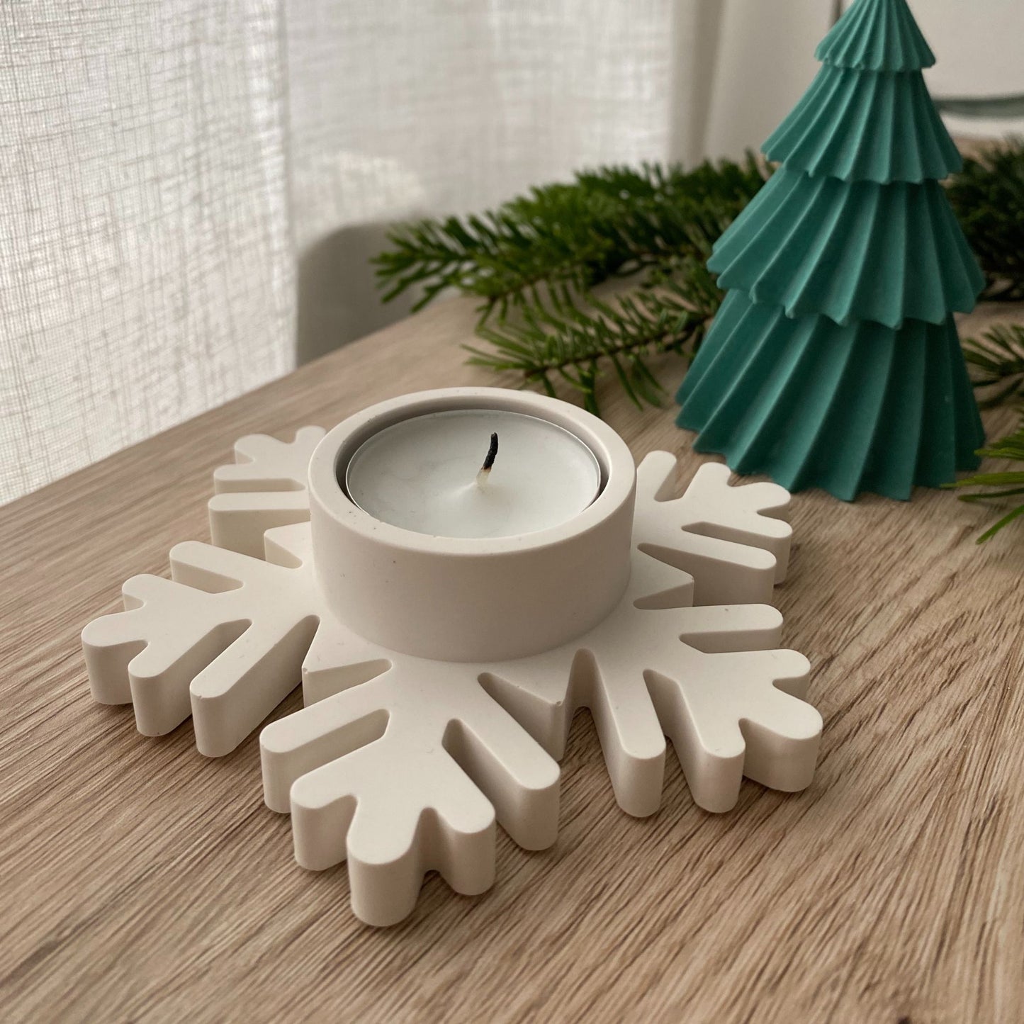 Sneeuwvlok - waxinelichthouder - winterdecoratie