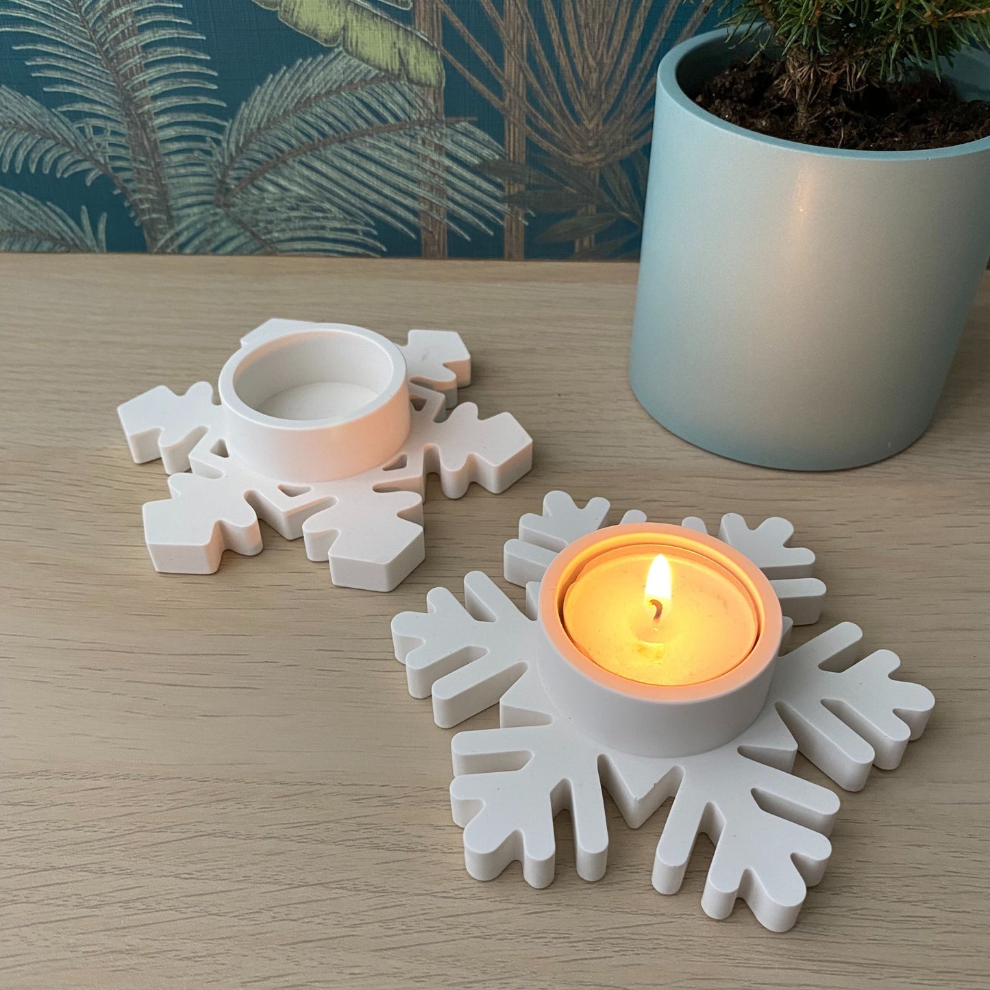Sneeuwvlok - waxinelichthouder - winterdecoratie