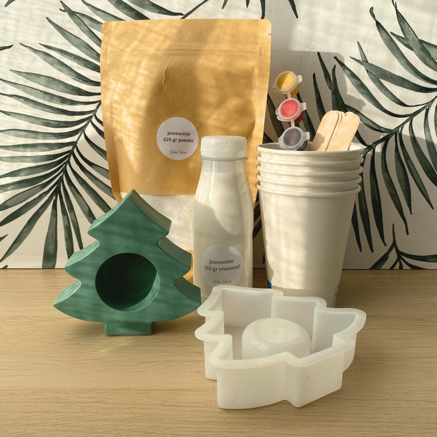 DIY pakket Jesmonite kerstboom waxinelicht
