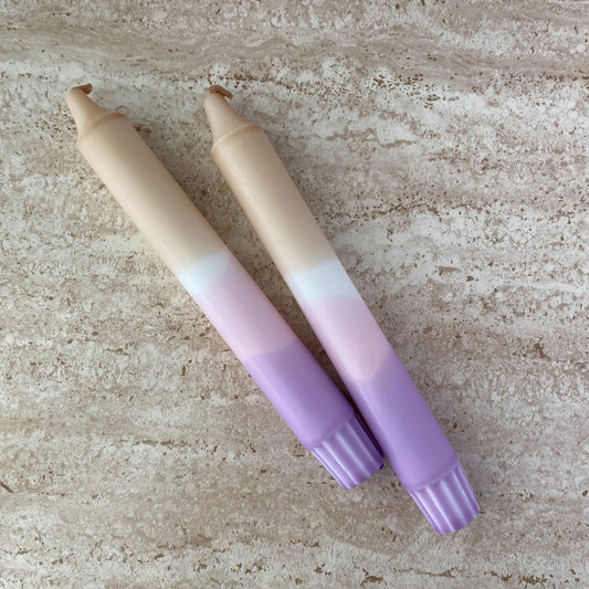 Kaars #6 - lila beige