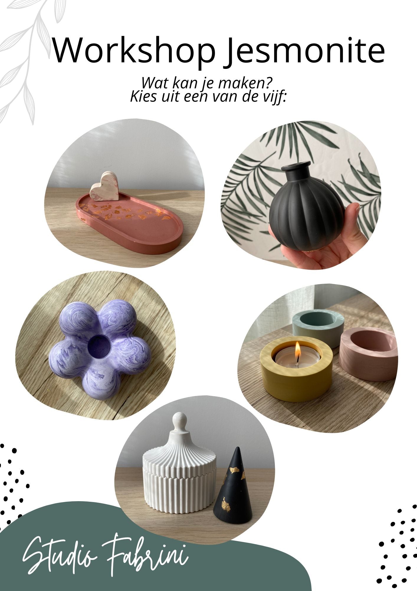 Workshop Jesmonite - zaterdag 2 mei - KreaDoe