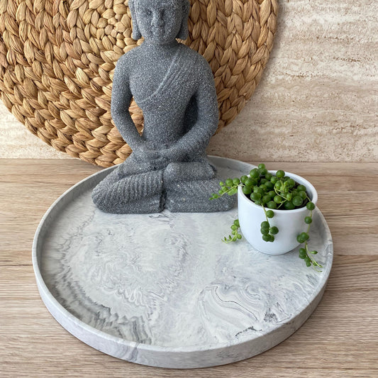 Ronde schaal - Marmer wit