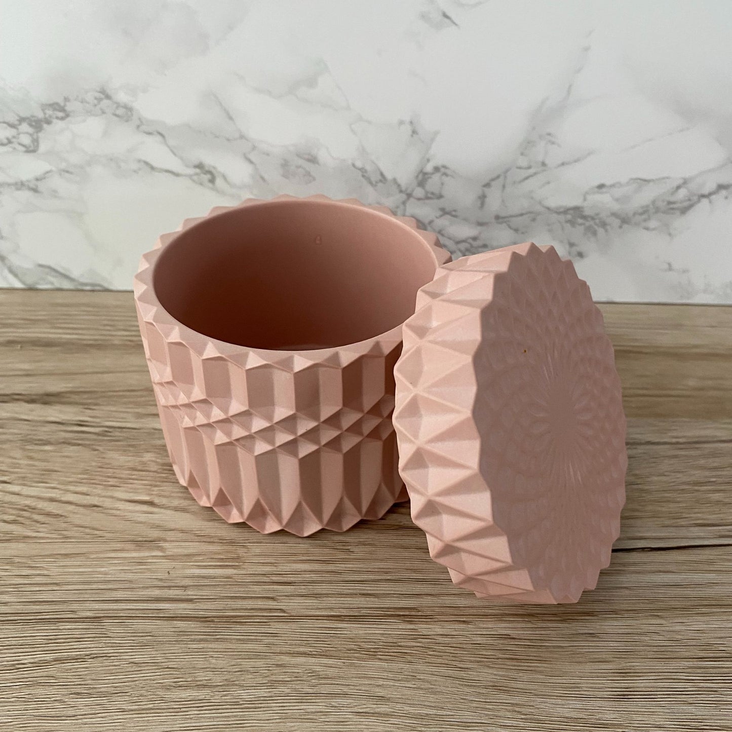 Sieradendoos met deksel - zachtroze